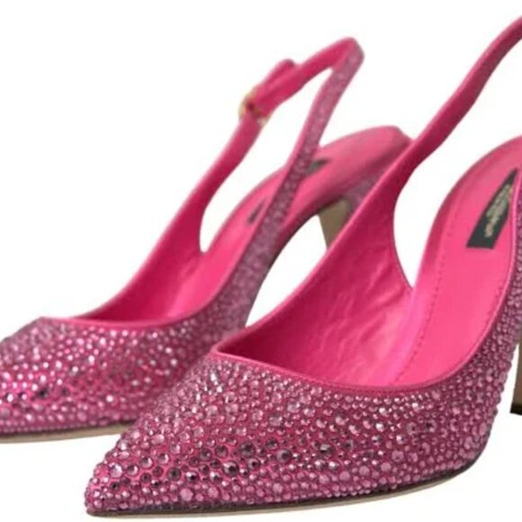 DG Pink Slingbacks Crystal pumps shoes - Picture 2 of 8